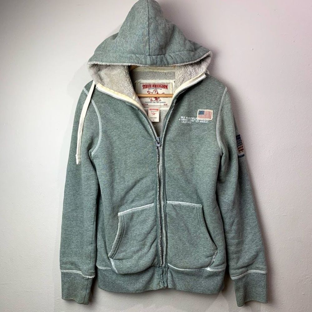 True Religion Heavy American Flag Fleece Hoodie